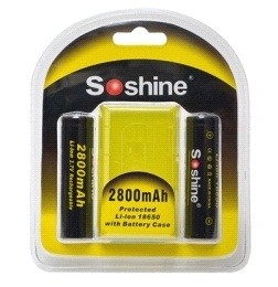 Soshine Li-ion 18650 Rechargeable Battery with Protected: 2800mAh 3.7V